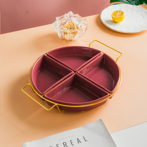Plateau à fruits et à en-cas créatif et portable à 3/4 compartiments, séparateur <span class=keywords><strong>de</strong></span> compartiments, plateau à dessert, plateau à bonbons, plateau à noix - Product Image 5