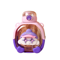 Dessin animé enfants 1000ml étanche à boire Goude Enfants sans Bpa réutilisable école enfants bouteille d'eau avec paille/sangle