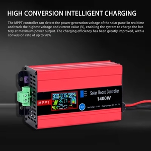 Contrôleur de charge solaire LCD <span class=keywords><strong>MPPT</strong></span> 12V/24V/48V 25A 700W/1400W, convertisseur de surtension haute efficacité, version améliorée - Product Image 2