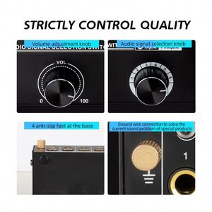 Commutateur de signal audio 6 entrées 1 sortie, interface 6,35 mm 3,5 mm, commutateur de haut-parleur audio, accessoires audio pour produits - Product Image 6