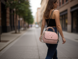 Sac à main ovale pour femme en microfibre et cuir synthétique Saffiano avec fermeture à rabat, style classique pour la vie quotidienne - Product Image 2