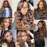 Perruque Lace Frontal Wig naturelle personnalisée 1B/30, 13x4, Body lisse, Deep Water Wave, couleur, densité 180%, pour femmes africaines