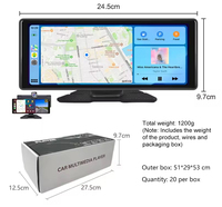 10.26 pouces sans fil CarPlay moniteur IPS écran Android Auto écran tactile WIFI FM BT 5.0 rétroviseur Dash Cam lecteur multimédia AUX