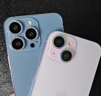 Vente flash : Protection d'objectif d'appareil photo en verre trempé 9H avec paillettes brillantes pour iPhone 14 15 16 Pro Promax