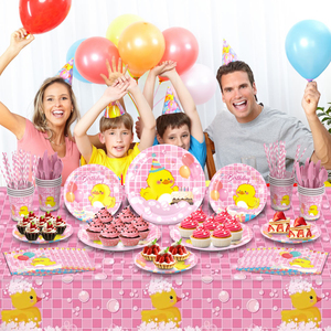 Juego de Vajilla Desechable Ecológico Personalizable, de Moda, con Diseño de Pato Amarillo de Dibujos Animados, para Decoración de Fiestas Infantiles de Cumpleaños - Product Image 2