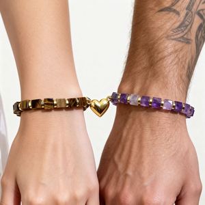 Natural Stone Bracelet Colorful Glass <b>Beaded</b> Friendship Bond Seamless Influencer Choice Item Anti-tarnish Packaging - Product Image 1
