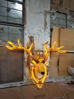Décoration murale suspendue rétro distinctive pour la maison et le jardin, tête d'animal en résine vintage, élan, cerf, pour la décoration murale