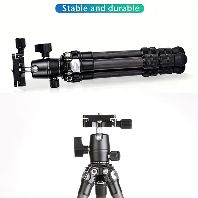 Indoor & Outdoor Travel Lightweight Mini Portable Carbon Fiber Tripod for Camera