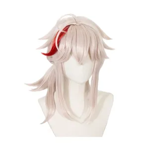 วิกผมคอสเพลย์ ND Kaedehara <span class=keywords><strong>Kazuha</strong></span> จากเกม Genshin Impact  แบบตาข่ายสีชมพู  ความหนาแน่น 130% ใยสังเคราะห์ทนความร้อนสูง ผลิตด้วยเครื่องจักร - Product Image 3