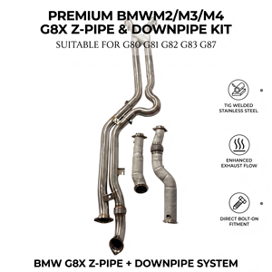 ท่อไอเสีย Vortex S58 Z-Pipe Midpipe & Heat Shielded Racing Pipes สำหรับ BMW M3 G80 M4 G82 G87 ชุดระบบไอเสีย SS304 - Product Image 1