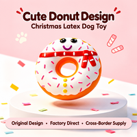 Jouet pour chien en latex naturel en forme de donut, jouet à mâcher mignon, jouet interactif pour l'entraînement des chiots, jouet pour animaux de compagnie