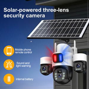 Caméra de sécurité extérieure solaire à trois vues 6MP Ultra HD avec alarme et vision nocturne, caméra IP étanche - Product Image 4