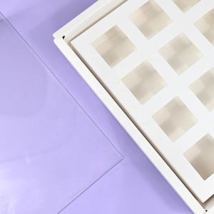 Xjh กล่องพลาสติกใสคัพเค้กขนมหวาน6/12/24รูกล่องคัพเค้กทรงสี่เหลี่ยมขนาดเล็กสำหรับใส่ขนมหวานอาหารเบเกอรี่ - Product Image 2