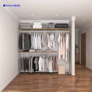 Armoire murale sur mesure en bois massif de 2,4 mètres, style ouvert moderne, pour la maison et la salle à manger, gain de place - Product Image 2