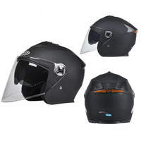 Casque de moto 3/4 ouvert certifié DOT, double visière, coque ABS de haute qualité, design personnalisé, unisexe, style sportif et tendance