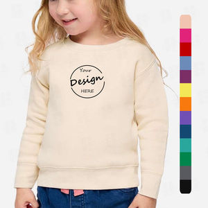 Sweat-shirt enfant surdimensionné à col rond, style basique, en molleton de coton épais, avec épaules tombantes, broderie personnalisée, vente en gros - Product Image 1
