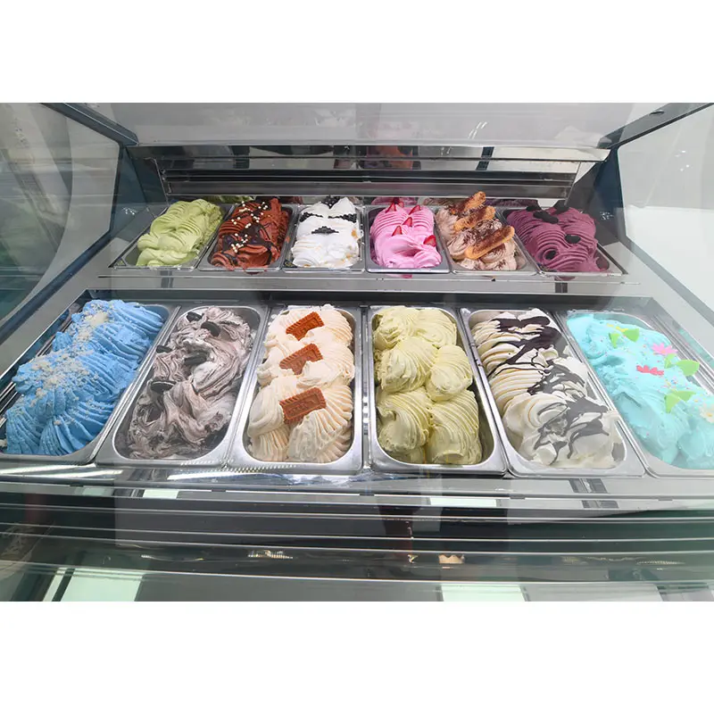 Basso consumo di energia singola ghiacciolo commerciale ghiacciolo Bonjour controsoffitto commerciale gelateria congelatore con Display per Gelato