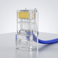 Connecteur RJ45 OEM d'usine, Cat5e Cat6 8P8C, connecteur modulaire transparent, câble réseau Ethernet UTP