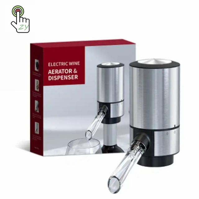 Rechargeable Portable Wine Decanter Pump and Dispenser One-Touch Automatic USB Rechargeable Electric Wine Aerator