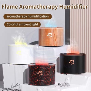 เครื่องเพิ่มความชื้นเปลวไฟบนเดสก์ท็อปเครื่องพ่นอโรมาเทอราพีจำลองที่เงียบสงบในบ้าน - Product Image 5