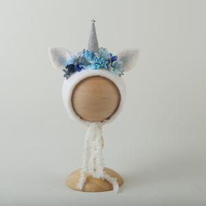 Ensemble <span class=keywords><strong>bonnet</strong></span> elfe en mohair tricoté pour nouveau-né, <span class=keywords><strong>bonnet</strong></span> pixie au crochet, barboteuse, chapeau de cheval pour séance photo, accessoires de photographie - Product Image 5