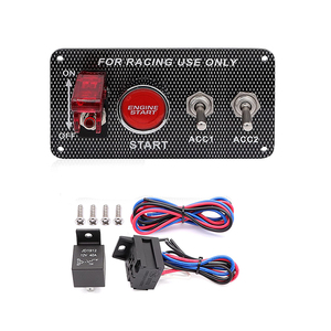 12V 4 en 1 Tart ar ngine Tart SH ush utton Earararbon Iber oggle gnignition Witch Anel para acacing ar - Product Image 1