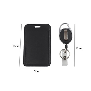 ID Badge Holder Set – Retractable Neck Hanging <b>Card</b> Case with Hard Shell, <b>Access</b> <b>Control</b> Chest Tag, Rope Lanyard – Protective Do - Product Image 2