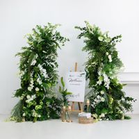 Décoration florale artificielle pour arche de mariage, rangée de fleurs, colonne florale, orchidée blanche, rose, toile de fond pour cérémonie et fête