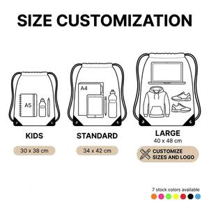 Custom Waterproof <b>Drawstring</b> Gym <b>Backpack</b> Polyester Sports Bag Recyclable Lightweight Carry Bag for Travel - Product Image 6
