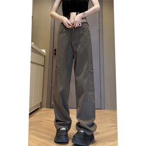 National Trend Medium Wash Denim Men's Casual <b>Pencil</b> Pants High Waist <b>Color</b> Blocking Lightweight Spring Woven High Street - Product Image 6