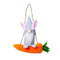 Barang dekorasi Paskah lintas batas terbaru, liontin patung kelinci dan lobak Paskah musim semi, boneka kurcaci tanpa wajah