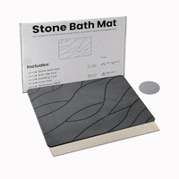 Tapis de bain et de douche en pierre de diatomite à séchage rapide, motif couleur personnalisé, super absorbant, fibres naturelles