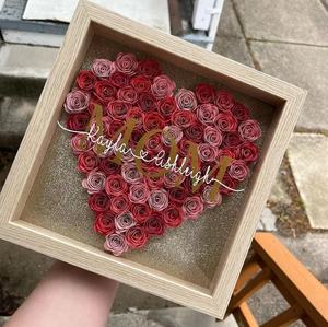 Caja de madera de alta calidad <span class=keywords><strong>para</strong></span> fotos de bebés, caja de sombra blanca, marcos de fotos con vidrio, 8x8, nuevo diseño, bricolaje, venta al por mayor - Product Image 3