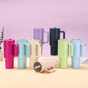 Travel Car H5.0 <b>Handle</b> Mug 40oz Double Wall Insulated <b>Tumbler</b> Lid <b>Straw</b> Anti-Slip OEM Custom Logo - Product Image 4