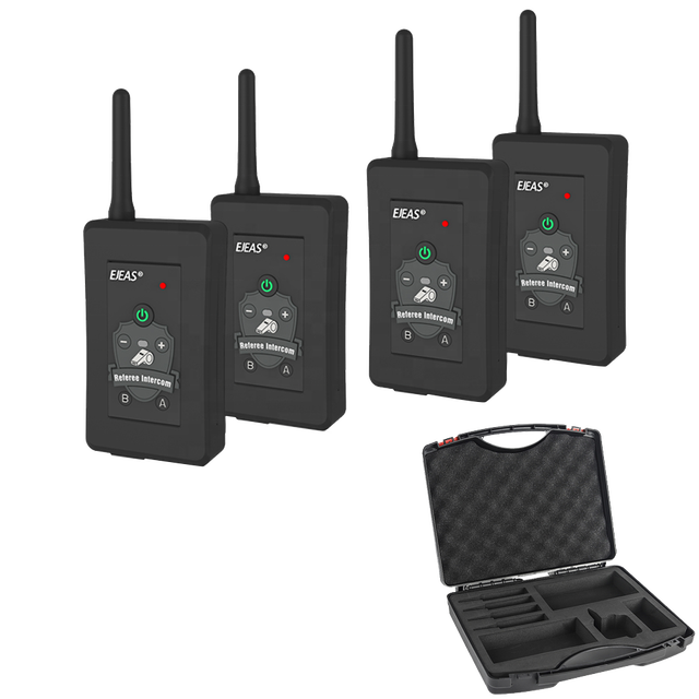EJEAS FBIM Full-Duplex Bluetooth Intercom System 4-People Wireless Headset for Referee Communication ABS Material