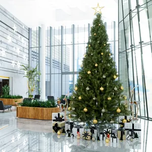 Custom Hot Sale Indoor Premium Decoratie Pvc Pe Xmas Arbol De Navidad Voorverlicht Luxe Groene Kunstkerstboom