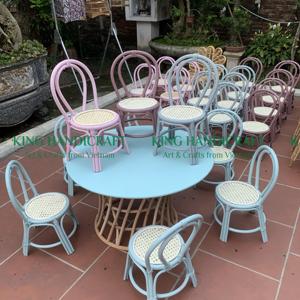 ชุดเฟอร์นิเจอร์หวายและทอคุณภาพสูงทันสมัยทันสมัยเก้าอี้และโต๊ะเด็กสำหรับใช้ในสวน - Product Image 4