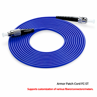 Câble de brassage à fibres optiques blindé en acier Blue Jacket SC APC 3M, câble de brassage FTTH pour intérieur