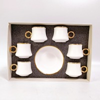 Ensemble de tasses et soucoupes en céramique personnalisées, porcelaine de luxe Phnom Penh, ensemble de tasses à café turc électro-plaqué pour cappuccino et thé