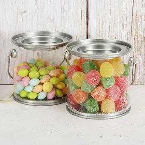 Clear Round Cylinder Packaging Shaped Plastic Candy Jar Favor Wedding Box For Party