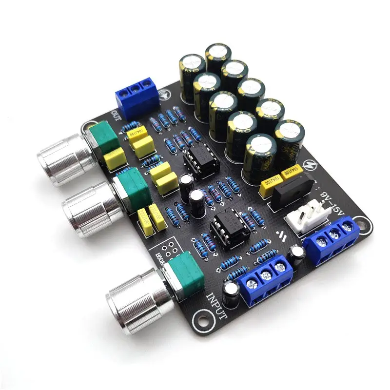 Papan Amplifier Digital, Papan Amplifier Digital Preamp NE5532 Pre-amp Tone Board dengan Bass Treble Penyesuaian Volume Pra-amplifier Tone Controller