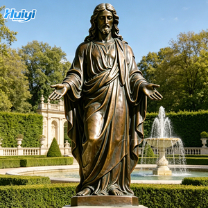 Estatua de Jesucristo de Bronce Fundido a Tamaño Real, Escultura Religiosa Cristiana Moderna para Decoración de Jardín, Iglesia o Exteriores - Product Image 1
