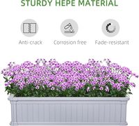 Jardinière en plastique blanche de 1,20 m x 0,60 m pour légumes et fleurs, très vendue