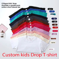 ODM/OEM Klantgericht Zomer 210g Zuiver Katoen Unisex Kinderen Korte Mouw Ademend T-Shirt Effen Kleur Hals Veelzijdig Klasuniform