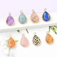 Pendentif en pierre de cristal naturel à facettes, perle de charme en cristal pour la fabrication de bijoux de bricolage