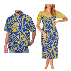 2024 le vendite autunnali hanno stampato i vestiti di <span class=keywords><strong>coppia</strong></span> taglie forti abiti da donna nuovo <span class=keywords><strong>vestito</strong></span> da Mumu e camicia da uomo - Product Image 3