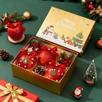 Boîte Cadeau de Luxe pour Fêtes, Imprimée, avec Logo Personnalisé, Grande Boîte Rigide en Carton avec Couvercle et Base, Panier Cadeau pour Pommes et Oranges Premium