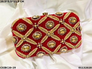 Leaf Embroidery Designer Box <b>Clutch</b> - Product Image 6