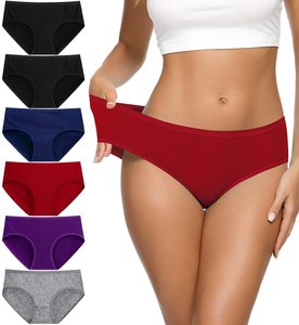 Braguitas de bikini de punto de cintura media sexys para mujer, de algodón transpirable y agradable para la piel, talla grande, Pure Desire - Product Image 4
