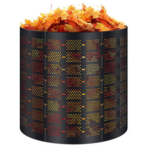 Large Garden Waste Bin Outdoor Compost Grass Food Trash Fertilizer Barrels Garden Compost Bin